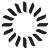 A black circular loading icon with evenly spaced bars radiating outward, commonly used to indicate buffering or a process in progress.