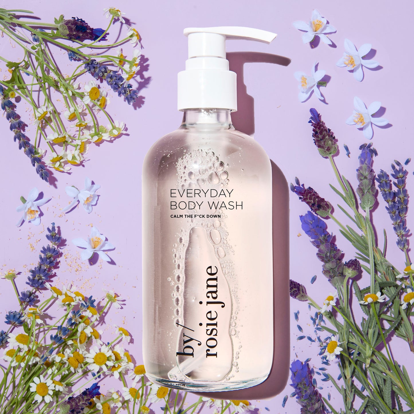 calm body wash with lavender