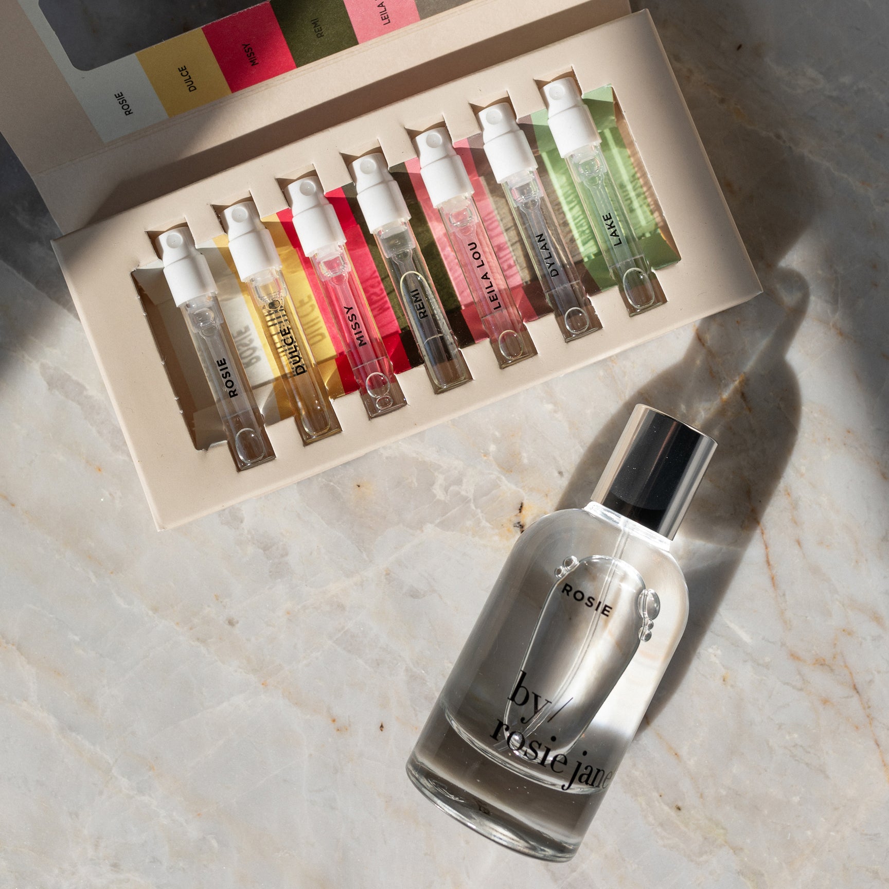 discovery set plus edp on a bathroom counter