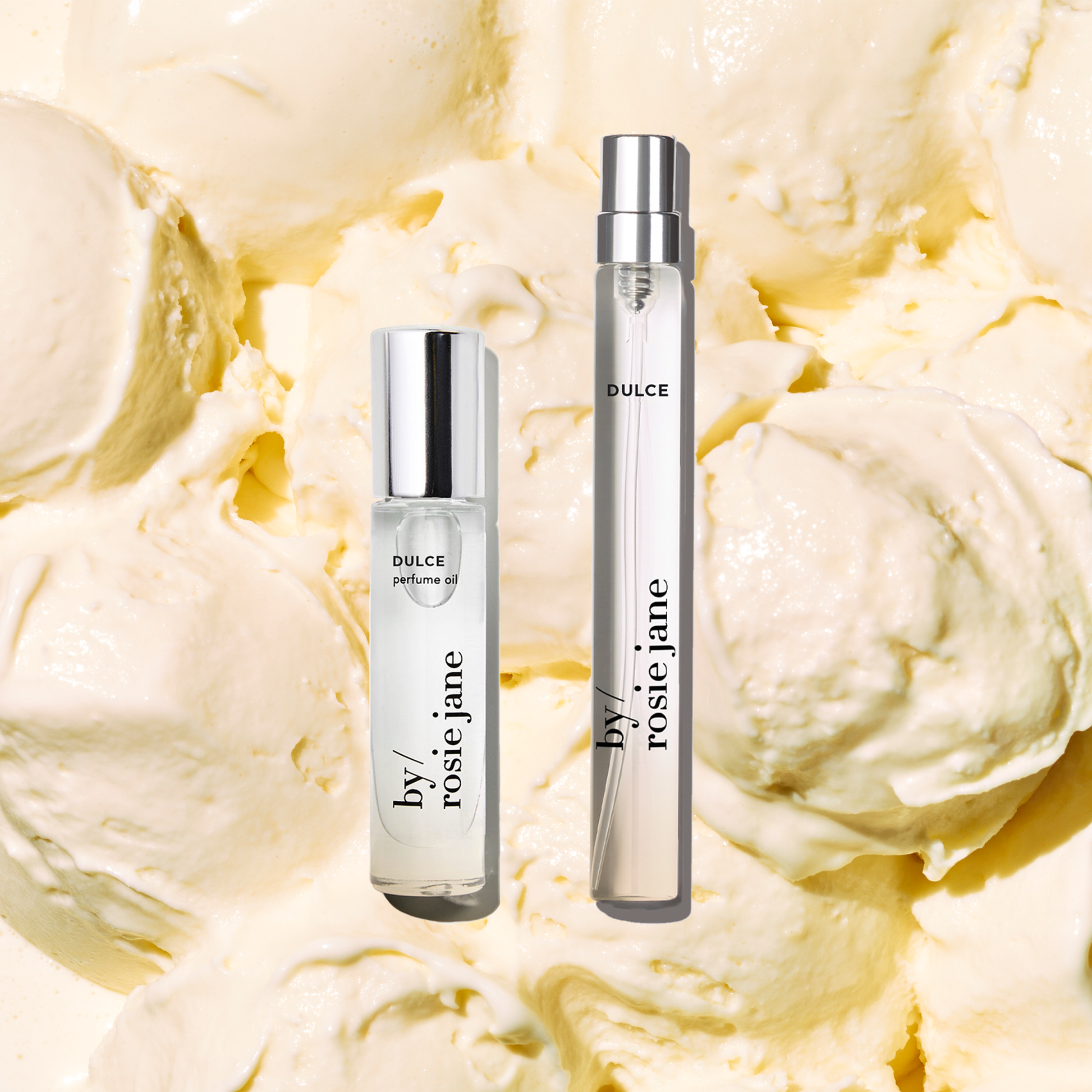 Dulce Perfume Oil + Travel Spray on vanilla ice cream