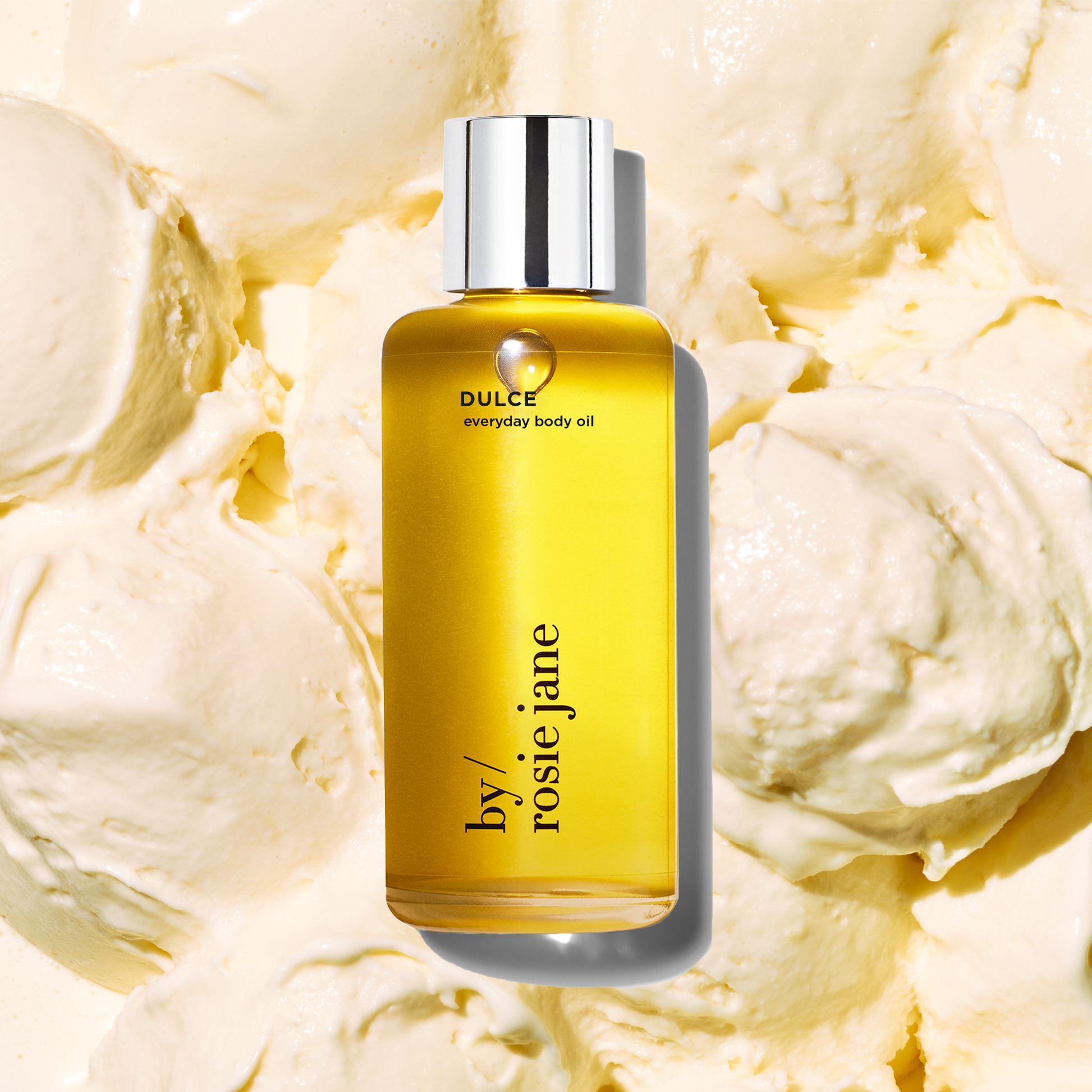 Dulce Body Oil on vanilla ice cream