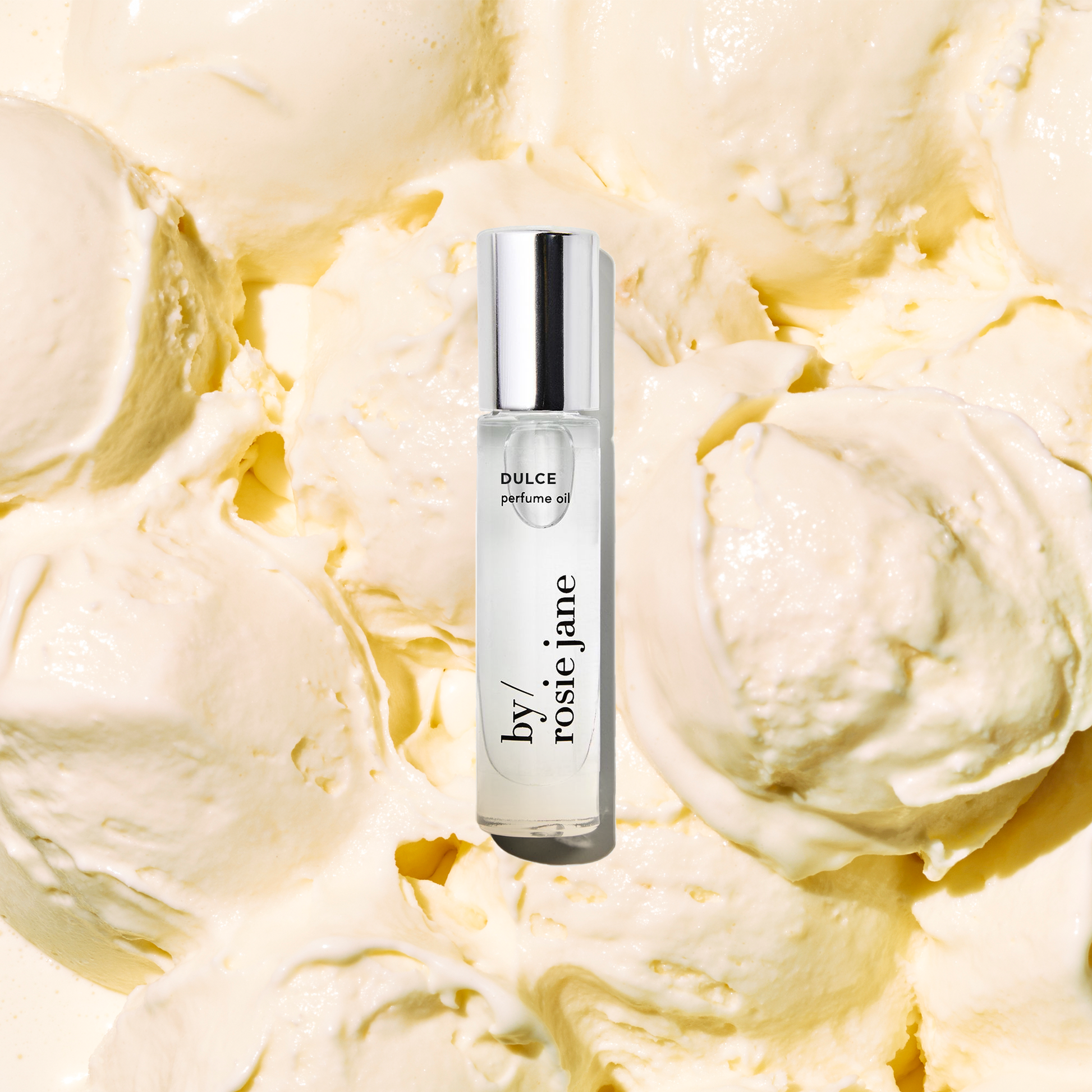Dulce perfume oil on vanilla ice cream