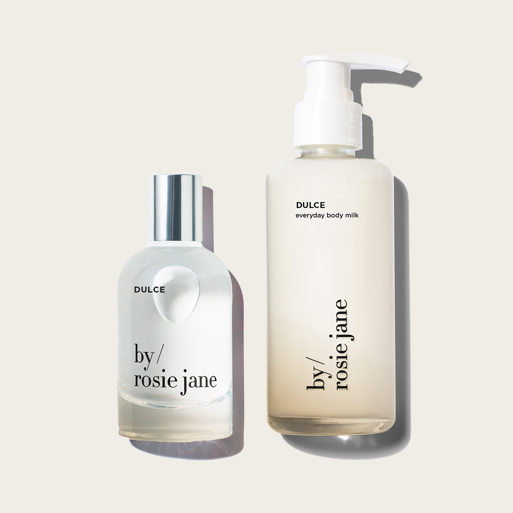 Two bottles of 'Dulce' by Rosie Jane DULCE on a white background