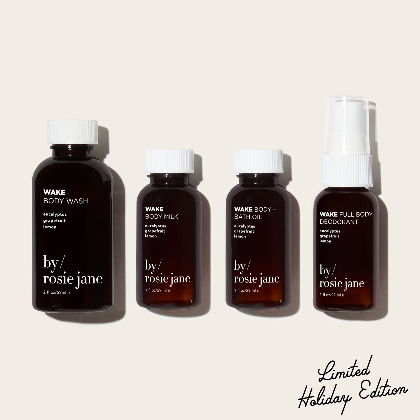 Set of mini 'by rosie jane' wake skincare products