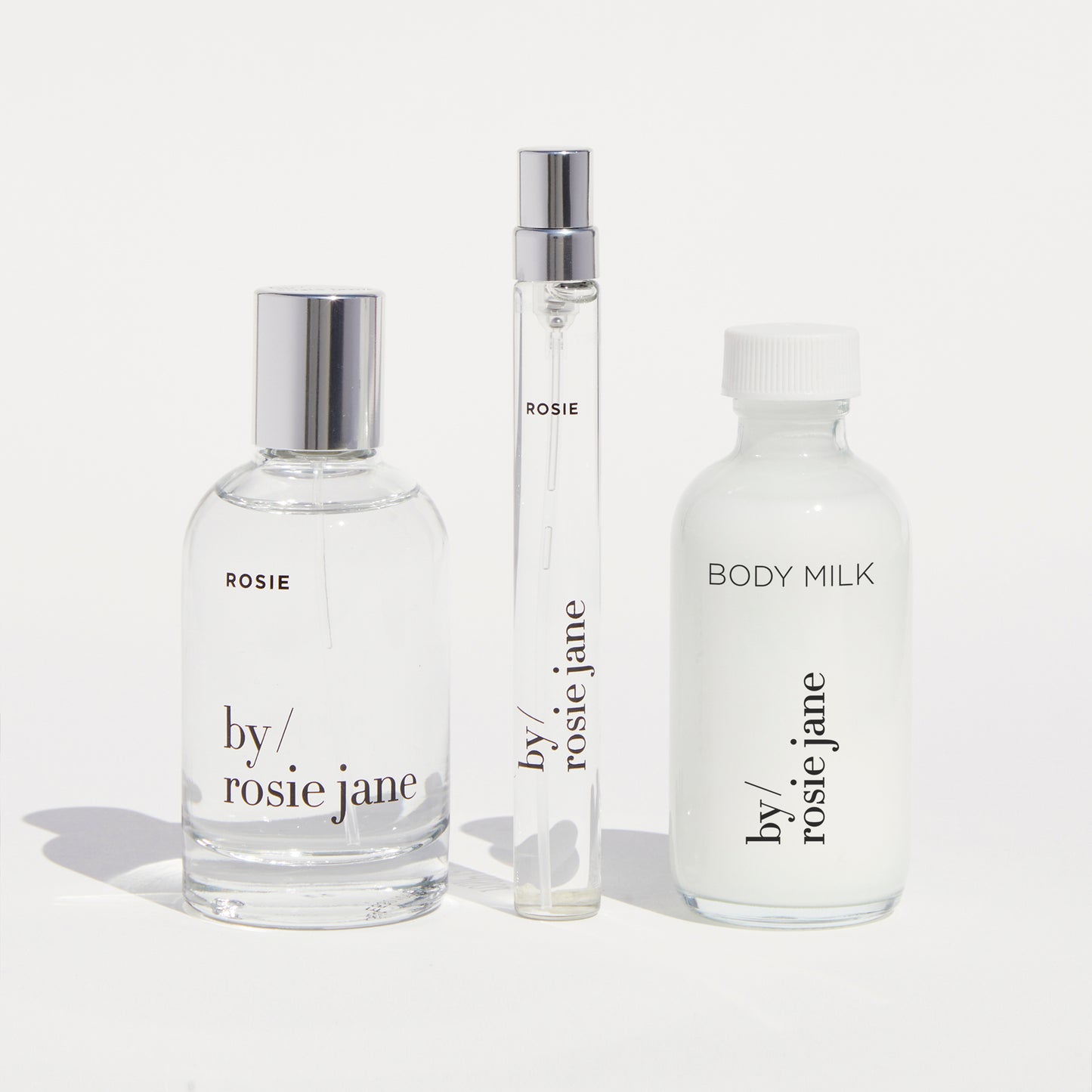 Limited Edition home + away set. Full size eau de parfum + travel spray + 2oz Body milk