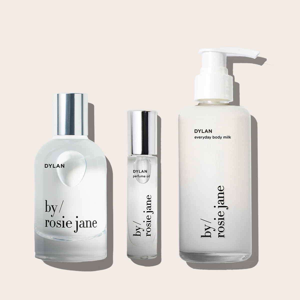 by rosie jane products: Full size dylan perfume, dylan perfume oil, and dylan body milk 