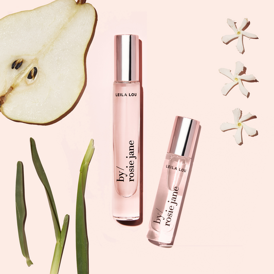 Leila lou travel spray and perfume oil notes of pear and grass