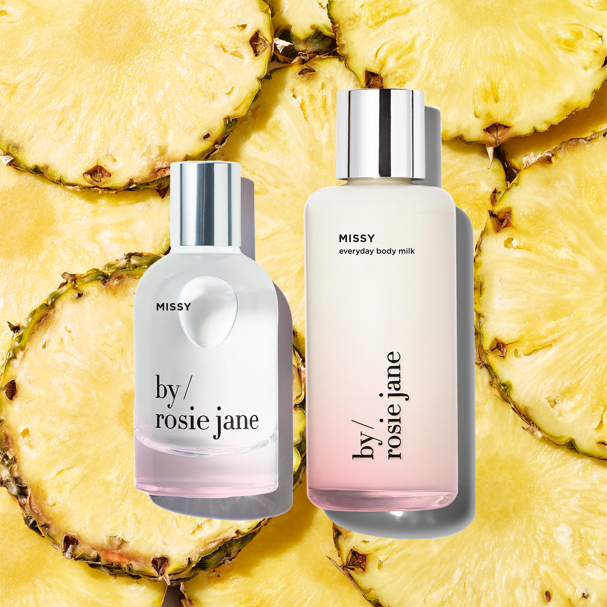 missy perfume and body milk on pineapples