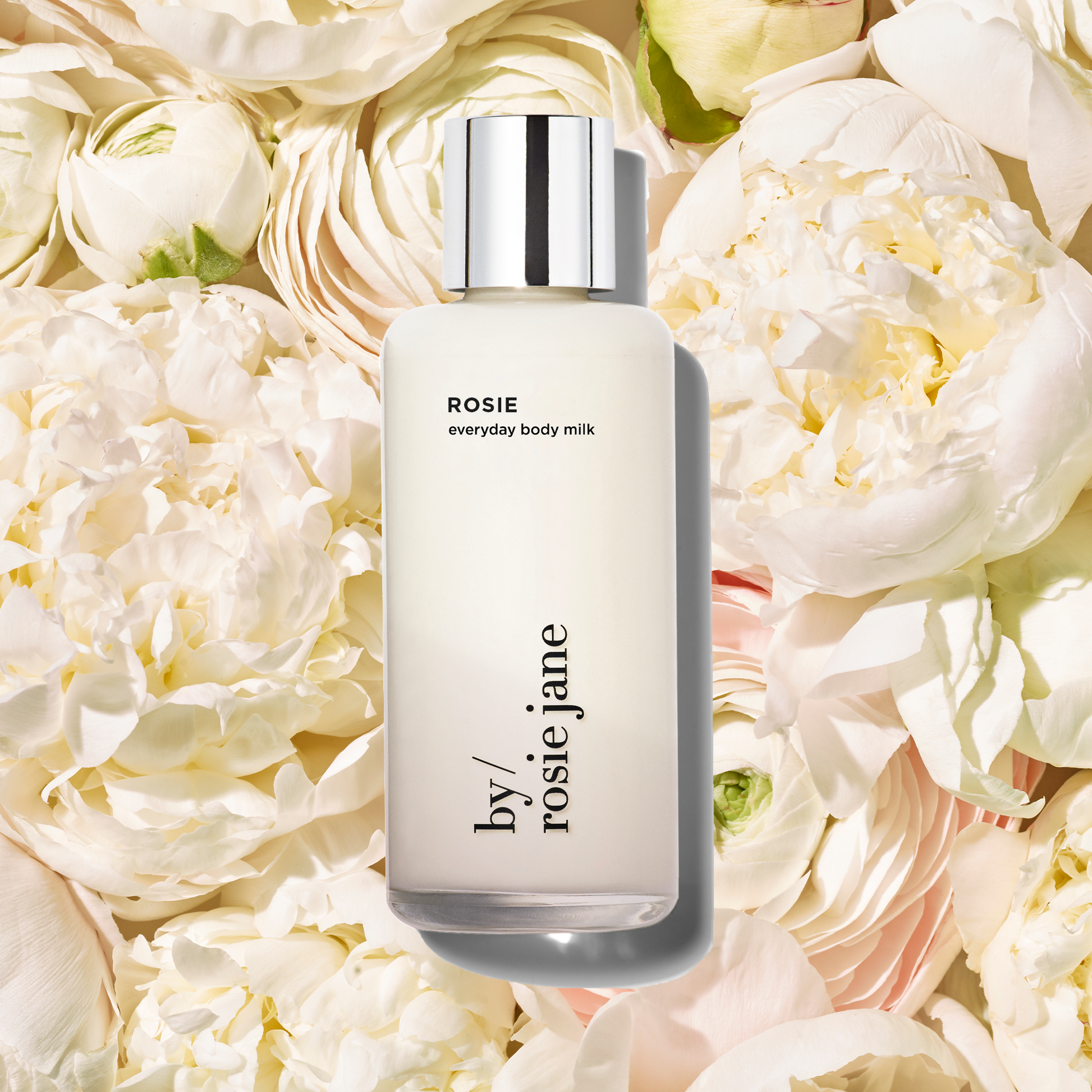Rosie body milk on roses 
