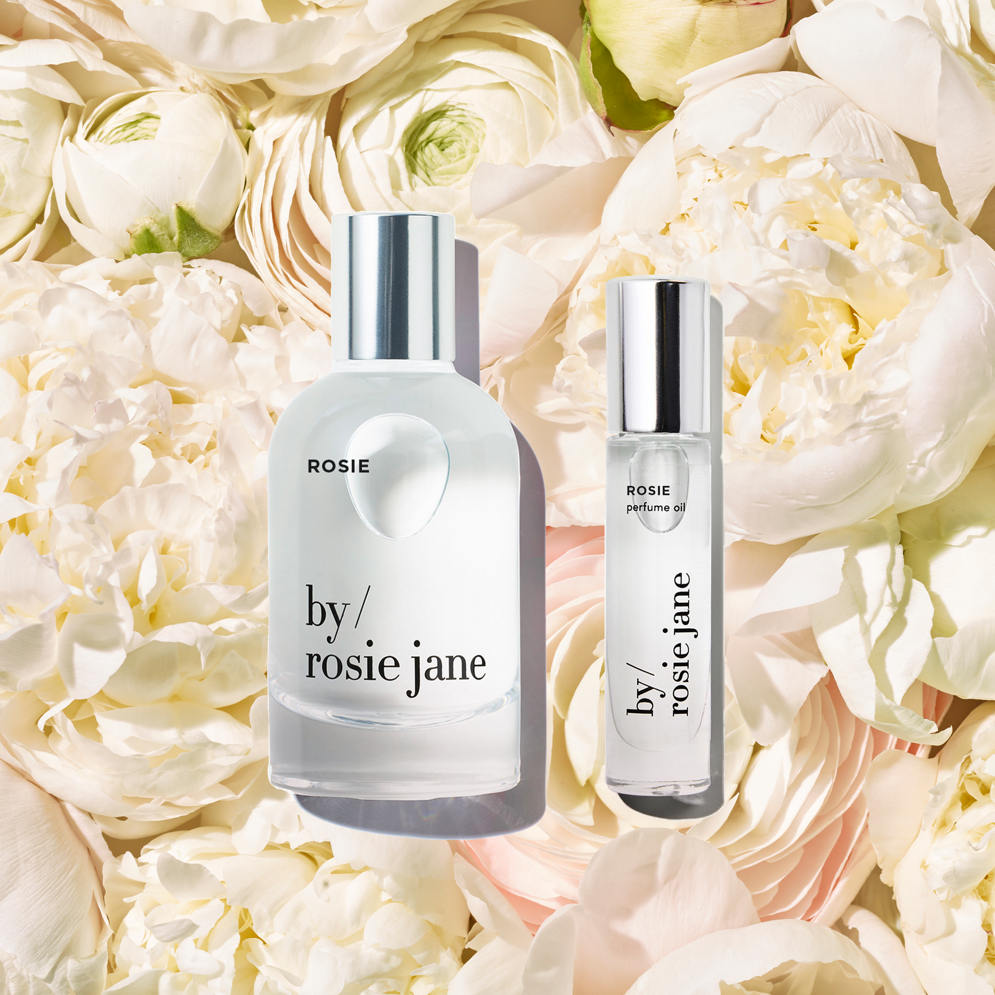 Rosie perfume + rosie perfume oil on roses