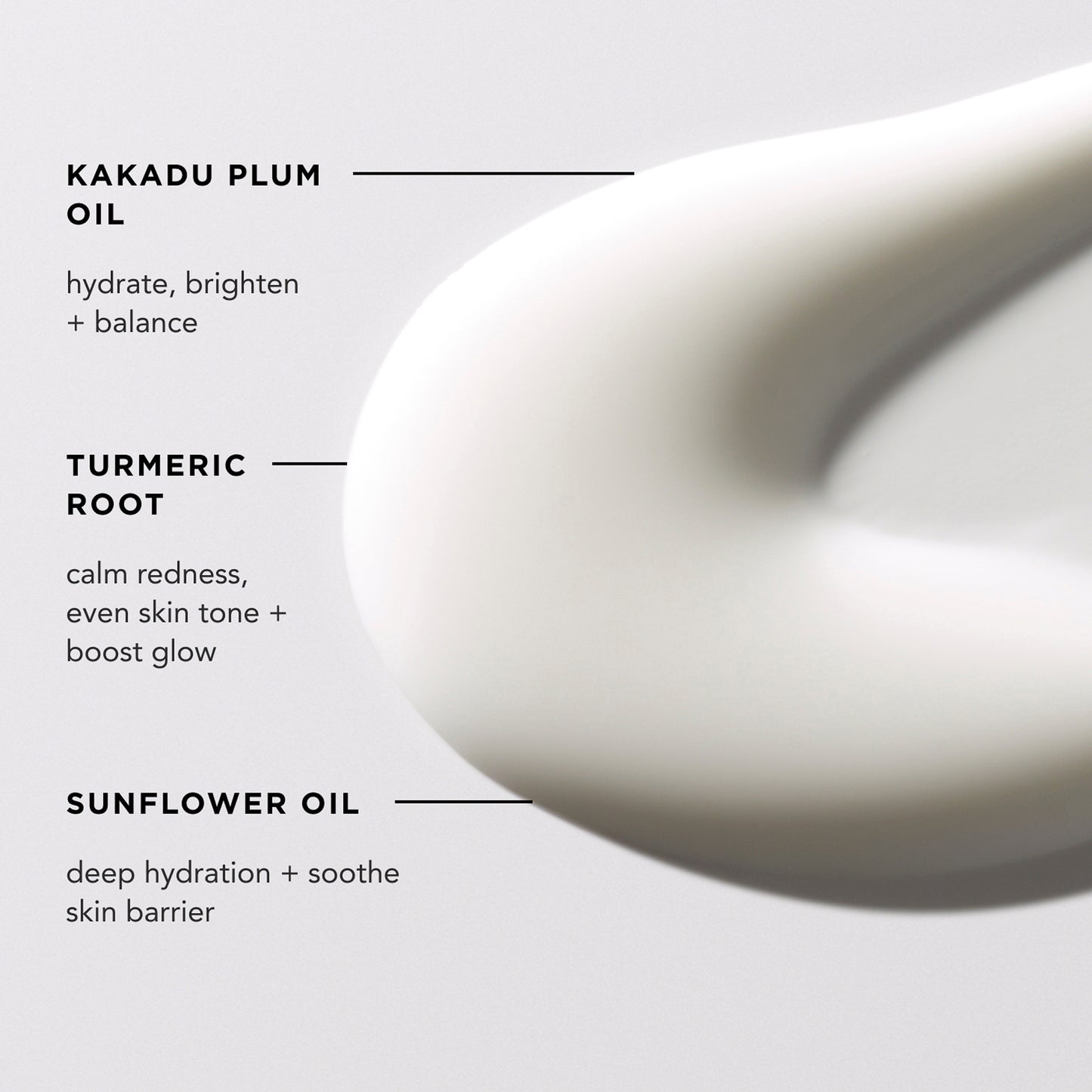 wake body milk kakadu plum oil, turmeric root, sunflower oil