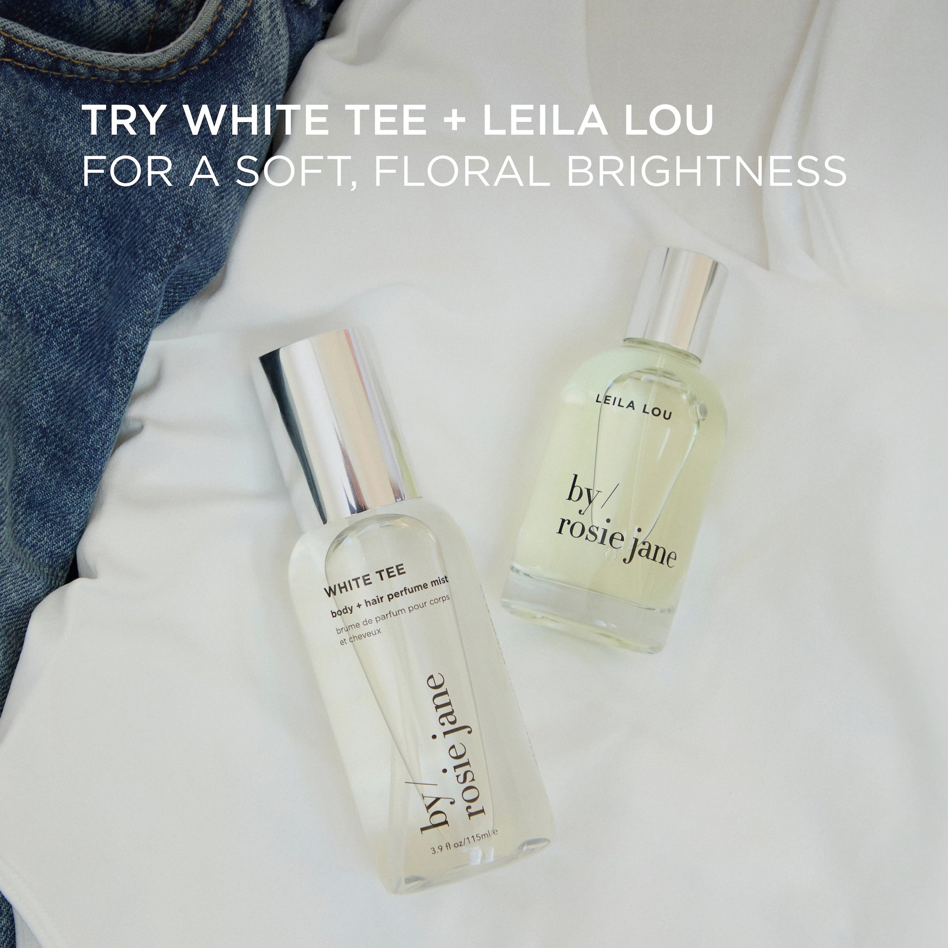 white tee body mist pairs well with leila lou
