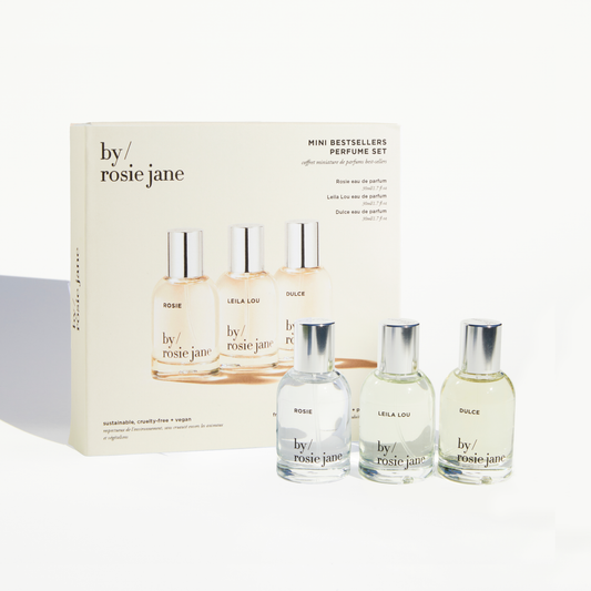 mini bestsellers set of 30ml eau de parfums, of Rosie, Leila Lou and Dulce