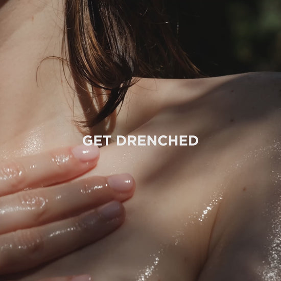 video of calm body oil on skin