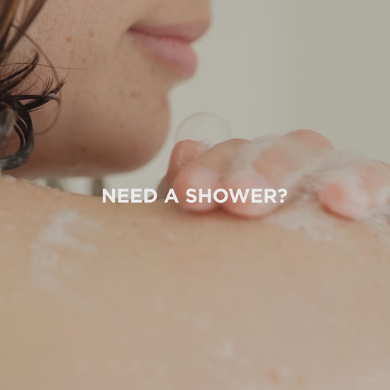 calm body wash videeo showing bubbles
