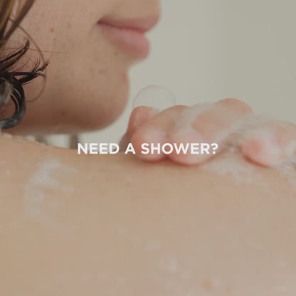 calm body wash videeo showing bubbles
