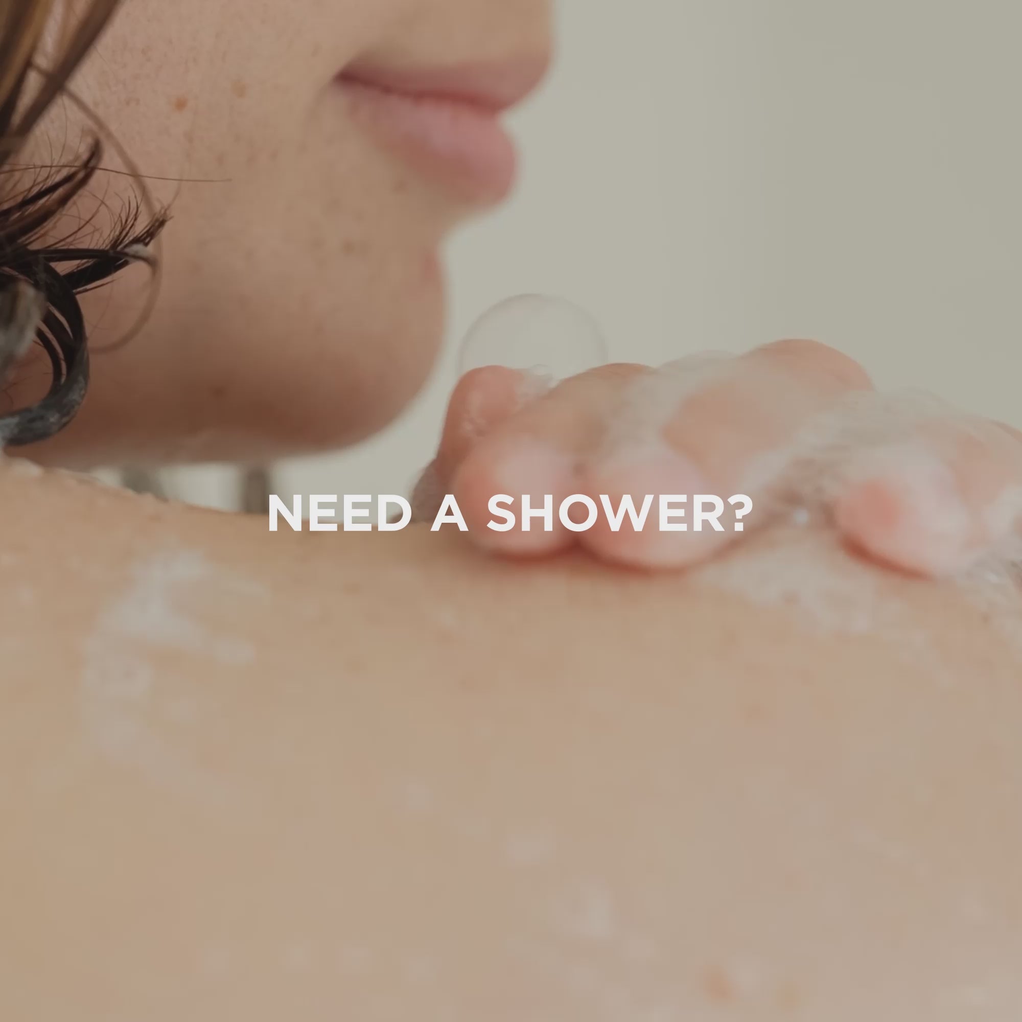 calm body wash videeo showing bubbles