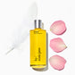 rosie body oil with rose petals